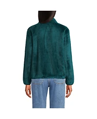 Lands' End Women's Half Zip Cozy High Pile Fleece Pullover