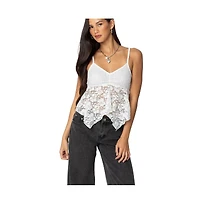 Edikted Womens Orchid Sheer Lace Top