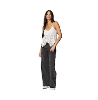 Edikted Womens Orchid Sheer Lace Top