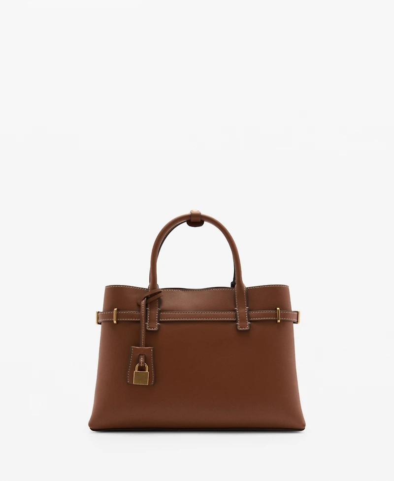 Mango Women's Padlock Detail Shopper Bag