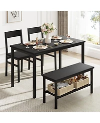 gaomon Dining Table Set for 4, Modern Kitchen Table with 2 Chairs and Bench