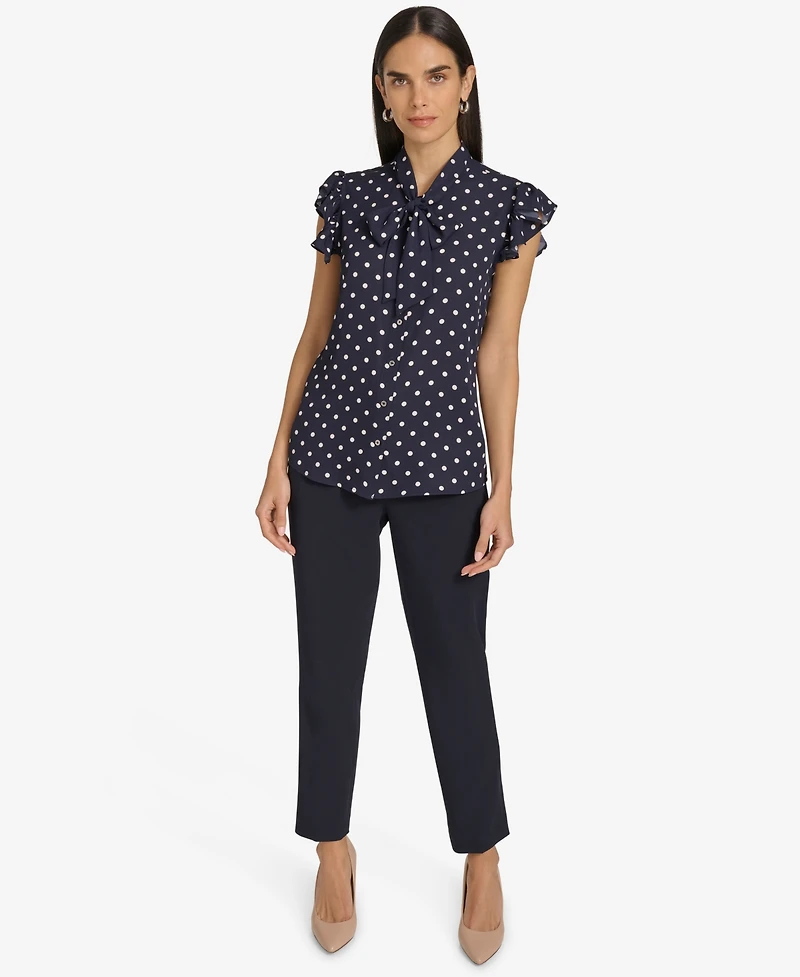 Tommy Hilfiger Women's Ruffle-Sleeve Bow Blouse