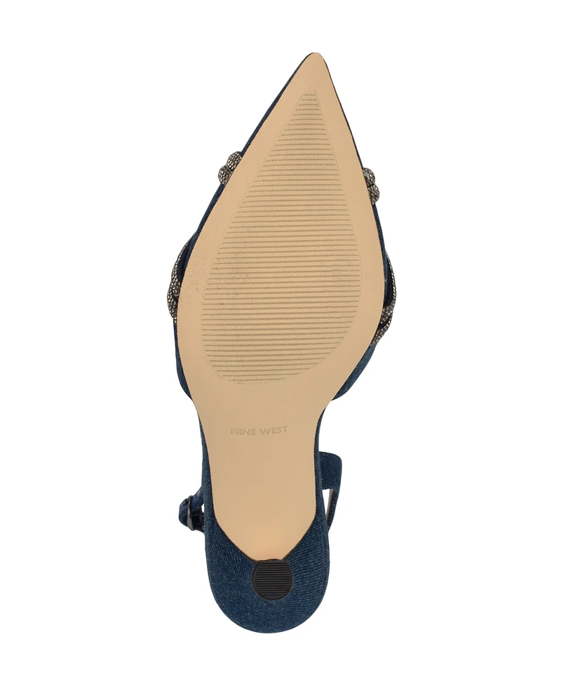 Nine West Women's Deby Embellished Slingback Stiletto Pumps
