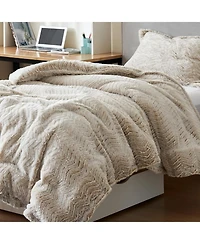 Peak of Cozy - Coma Inducer Oversized Comforter Set - Chevron Frosted Taupe
