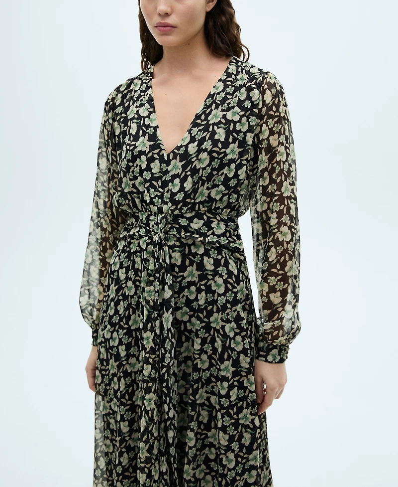 Mango Women's Floral Chiffon Dress