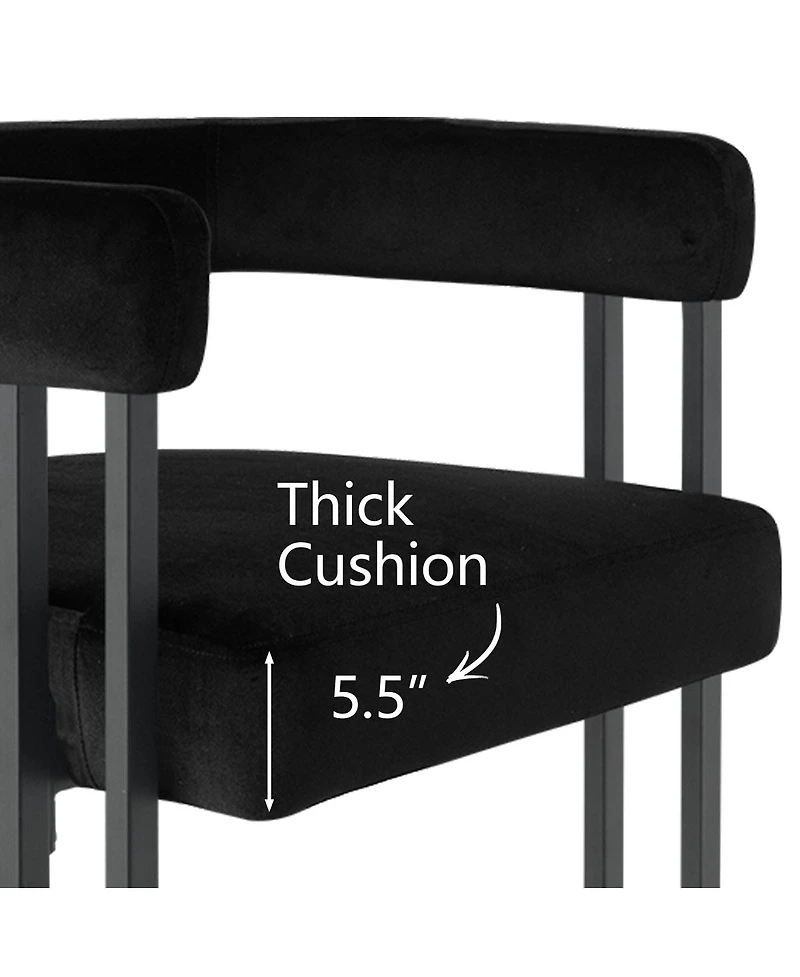 Set of 3 Modern Velvet Counter Stools,Armrest Chairs for Kitchen with Legs Design-Maison Boucle