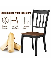 Sugift 2 Pieces Solid Whitesburg Spindle Back Wood Dining Chairs