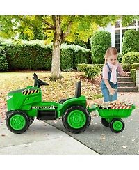 Hongge 12V Kids Ride On Tractor with Trailer and Remote Control