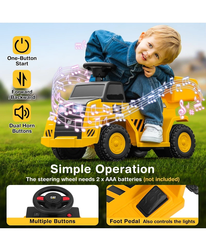Hongge 6V Electric Licensed Caterpillar Construction Vehicle with One-Button Start