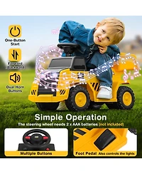 Hongge 6V Electric Licensed Caterpillar Construction Vehicle with One-Button Start