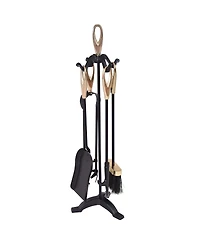 Sugift 5 Pieces Stylish Gold Iron Fireplace Tools Set