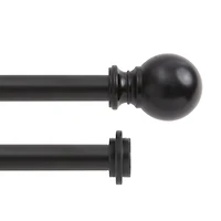 Kenney 5/8 Inch Standard Decorative Double Curtain Rod with Ball Finials
