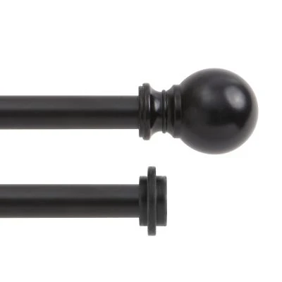 Kenney 5/8 Inch Standard Decorative Double Curtain Rod with Ball Finials