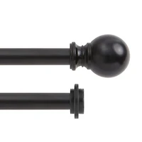 Kenney 5/8 Inch Standard Decorative Double Curtain Rod with Ball Finials