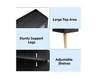 gaomon Shoe Cabinet with Glass Doors, 5-Tier Entryway Shoe Organizer Storage Rack with Large Storage and Adjustable Shelves for Hallway, Living Room,