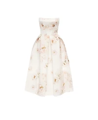 Milla Women's Strapless Midi Dress With A Flower Print