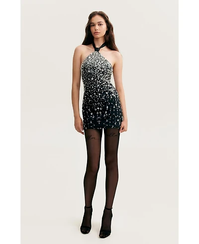 Milla Women's Striking Halterneck Crystal-Embellished Mini Dress