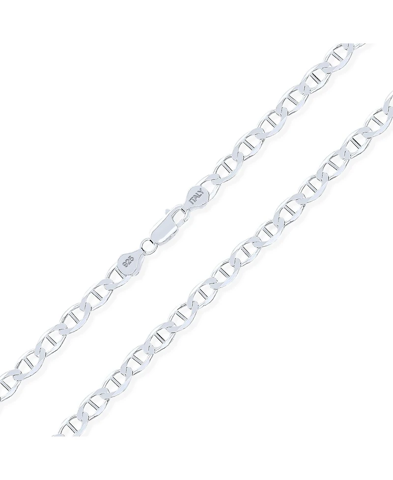 Bling Jewelry Solid Heavy .925 Sterling Silver 9MM Marina Anchor Nautical Mariner Chain Link Necklace For Made Italy 24 Inch