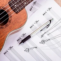Bling Jewelry Simple Classic Singer Musician Teacher Student Treble Clef Music Note Pendant Necklace .925 Sterling Silver With Chain