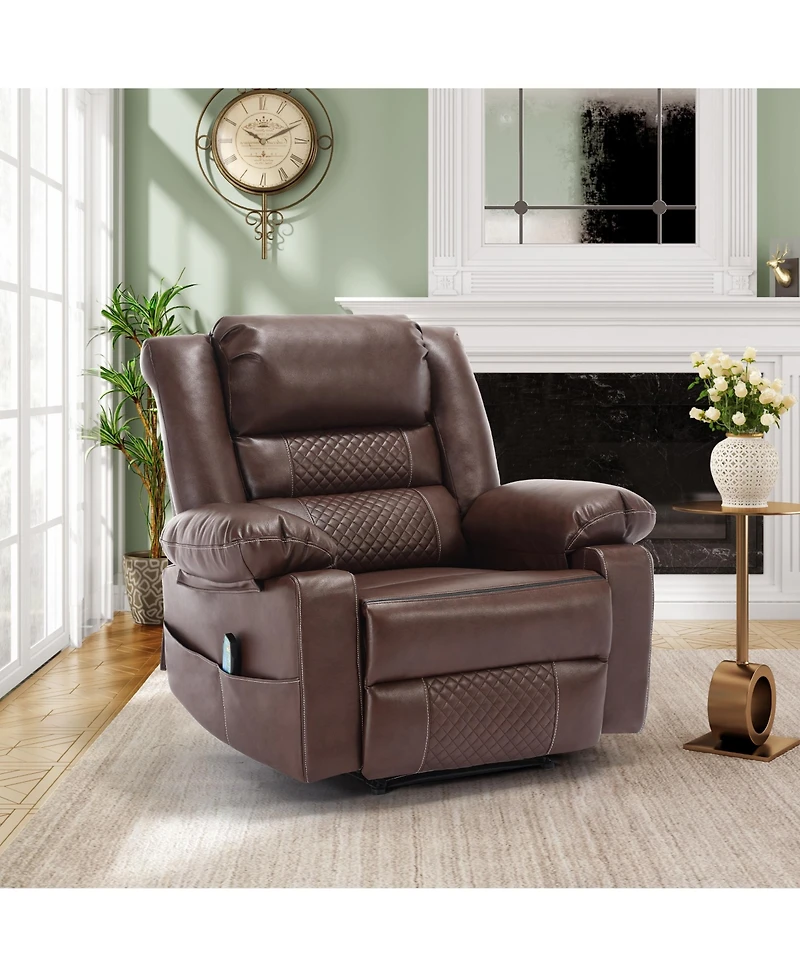 Streamdale Furniture Breathable Leather Massage Recliner