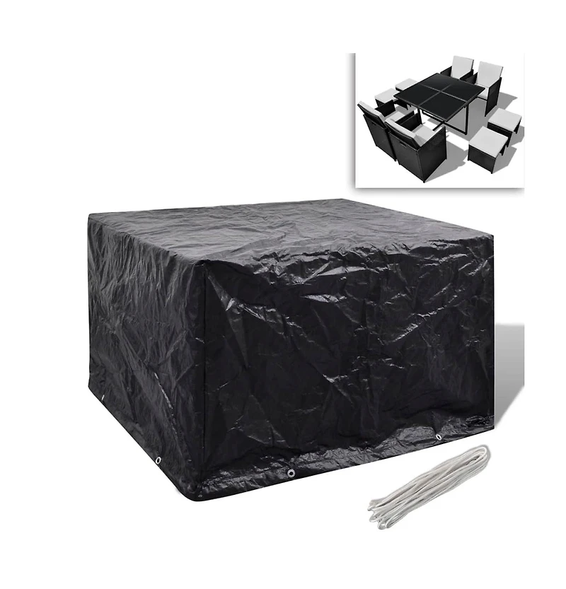 vidaXL Patio Furniture Cover 8 Eyelets 44.5"x44.5"x28.7"