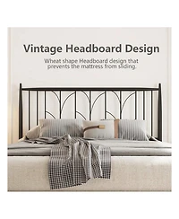 gaomon Metal Platform Bed Frame with Headboard, No Box Spring Needed, Slats Support, Easy Assembly, Under-Bed Storage