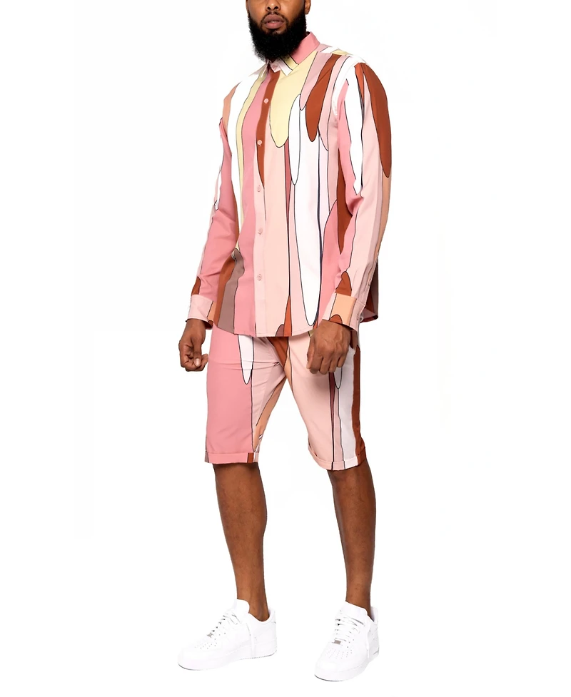 Dai Moda Men's Retro Drip print dress Shorts