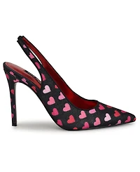 Nine West Women's Feather Glitter Slingback Stiletto Pumps