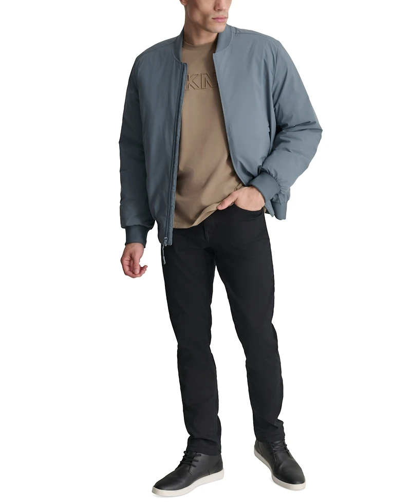 Dkny Men's Stretch Zip-Front Zip-Pocket Bomber Jacket