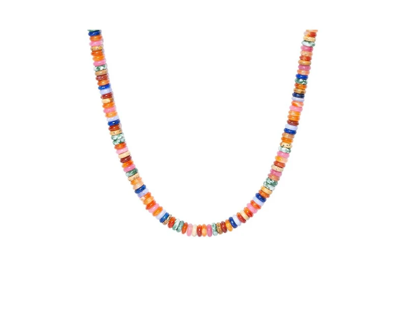 Little Sky Stone Elena Mixed Gemstone Multicolor Beaded Choker Necklace
