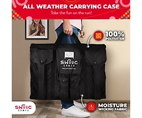 Swooc - Giant Four in a Row (All Weather) Outdoor Game w/ Carrying Case - Noise Reducing - 60% Quieter - Giant Connect - 4 Game