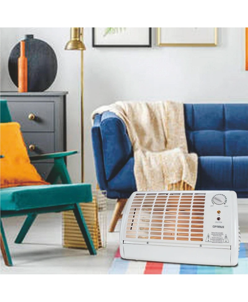 Optimus Portable Fan Forced Radiant Heater with Thermostat