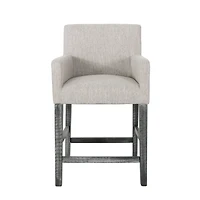 Upholstered 26 Inch Counter Stool - Light Gray/Gray