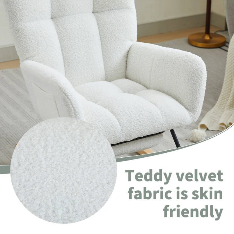 Streamdale Modern Nursery Rocking Chair w/ High Backrest (White)
