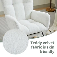 Streamdale Modern Nursery Rocking Chair w/ High Backrest (White)
