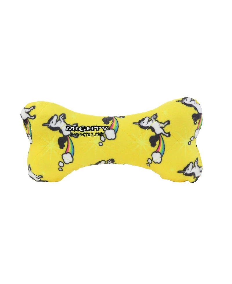 Mighty Medium Bone Unicorn, Durable Squeaky Dog Toy