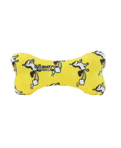 Mighty Medium Bone Unicorn, Durable Squeaky Dog Toy