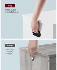 Songmics Home Farmhouse Style Storage Chest with 2 Safety Hinges, Ideal for Entryway, Bedroom, Living Room, Cloud White