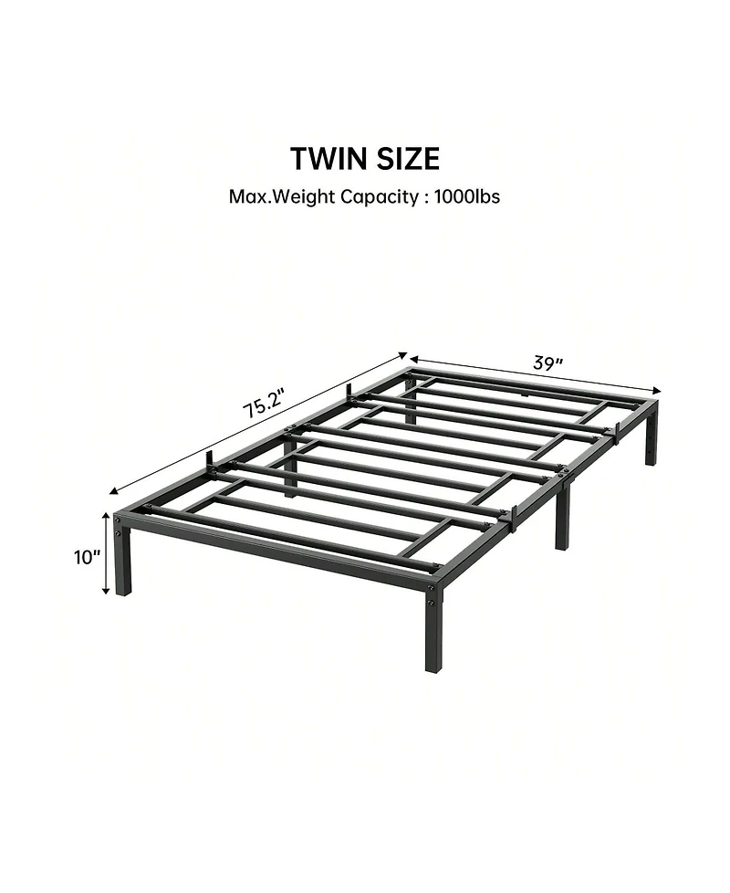 gaomon Inch Bed Frame, No Box Spring Needed, Heavy Duty Metal Platform Bed Frame For Bedroom, Easy Assembly