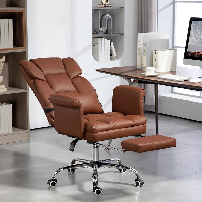 Homcom Executive Office Chair with Footrest and Lumbar Support,