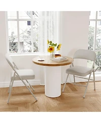 gaomon 4 Pack Folding Chairs with Padded Cushions, Padded Foldable Chair Hold Up to 350 Pounds, Portable Beige Folding Chair
