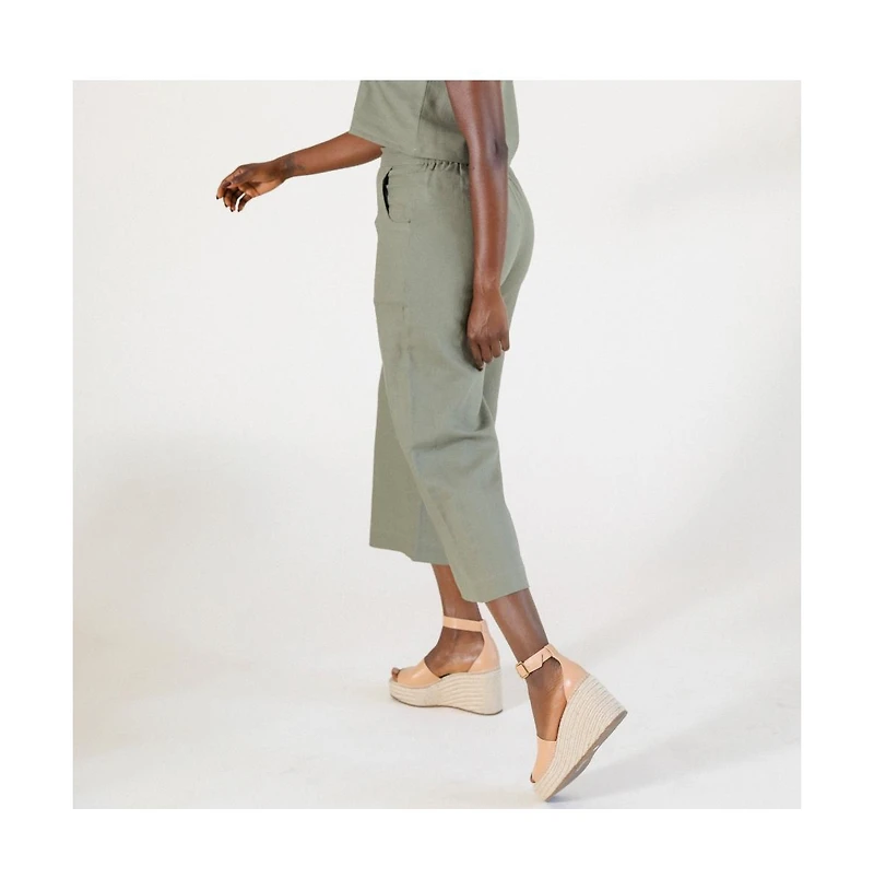 Poplinen Plus Size Nin Linen Pant