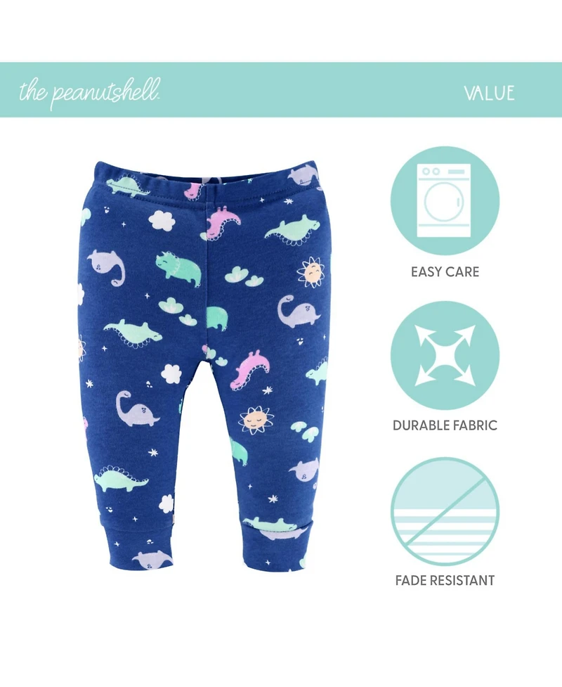 The Peanutshell Baby Girls Pants, 5-Pack, Dino