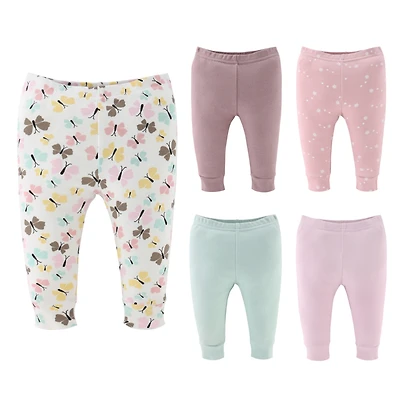 The Peanutshell Baby Girls Pants, 5-Pack, Butterfly Kisses