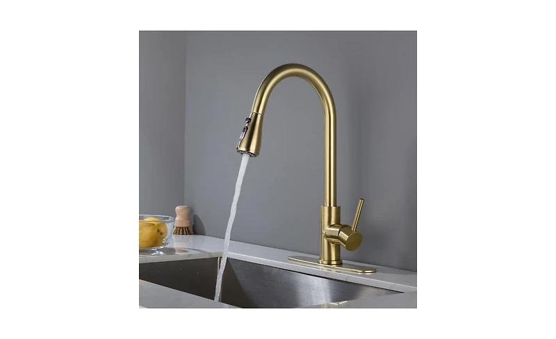 Slickblue Kitchen Faucet with Pull-Out Spray for Versatile Functionality and Effortless Cleaning