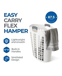 Gracious Living Easy Carry Flex Hamper, Ventilated Laundry Basket with Handles