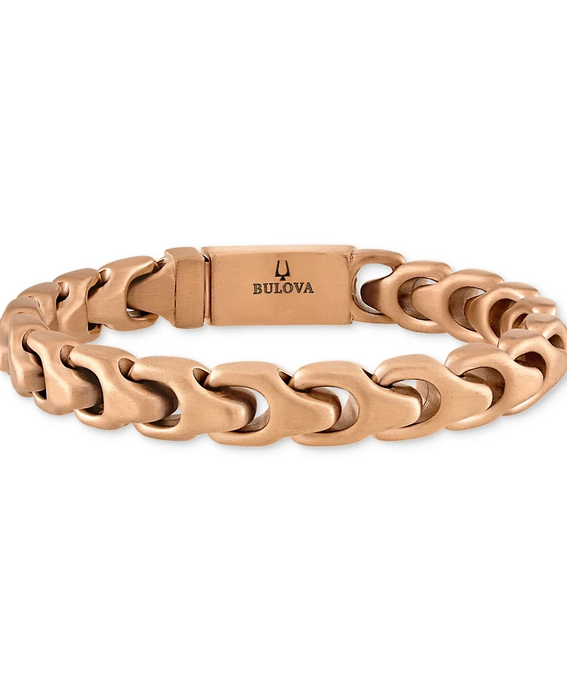 Bulova Men's Rose Gold-Tone Stainless Steel Link Bracelet