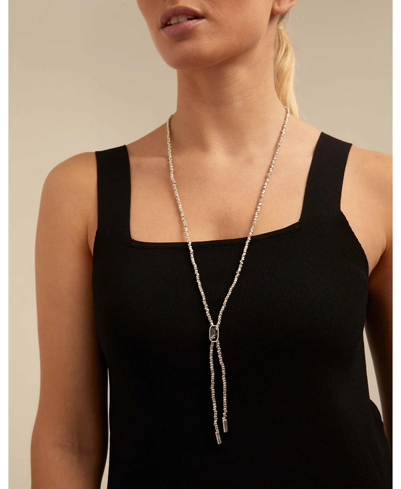 UNOde50 Sterling Silver and Gray Crystal Necklace