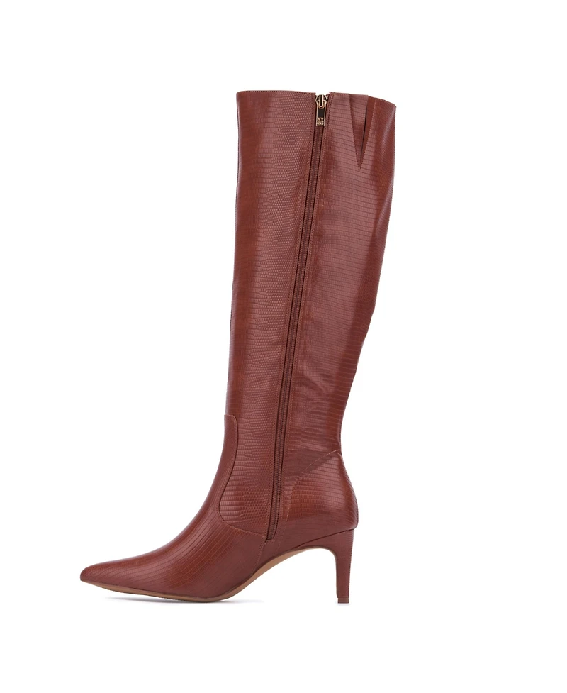 Women's Piper- lizard Embossed Kitten Heel Boots