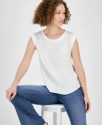 Liverpool Los Angeles Women's Mixed-Media Sleeveless Top